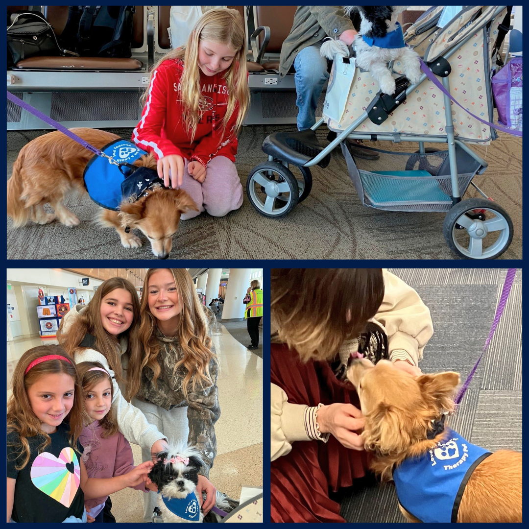 Kids with SJC Happy Tails animals at SJC