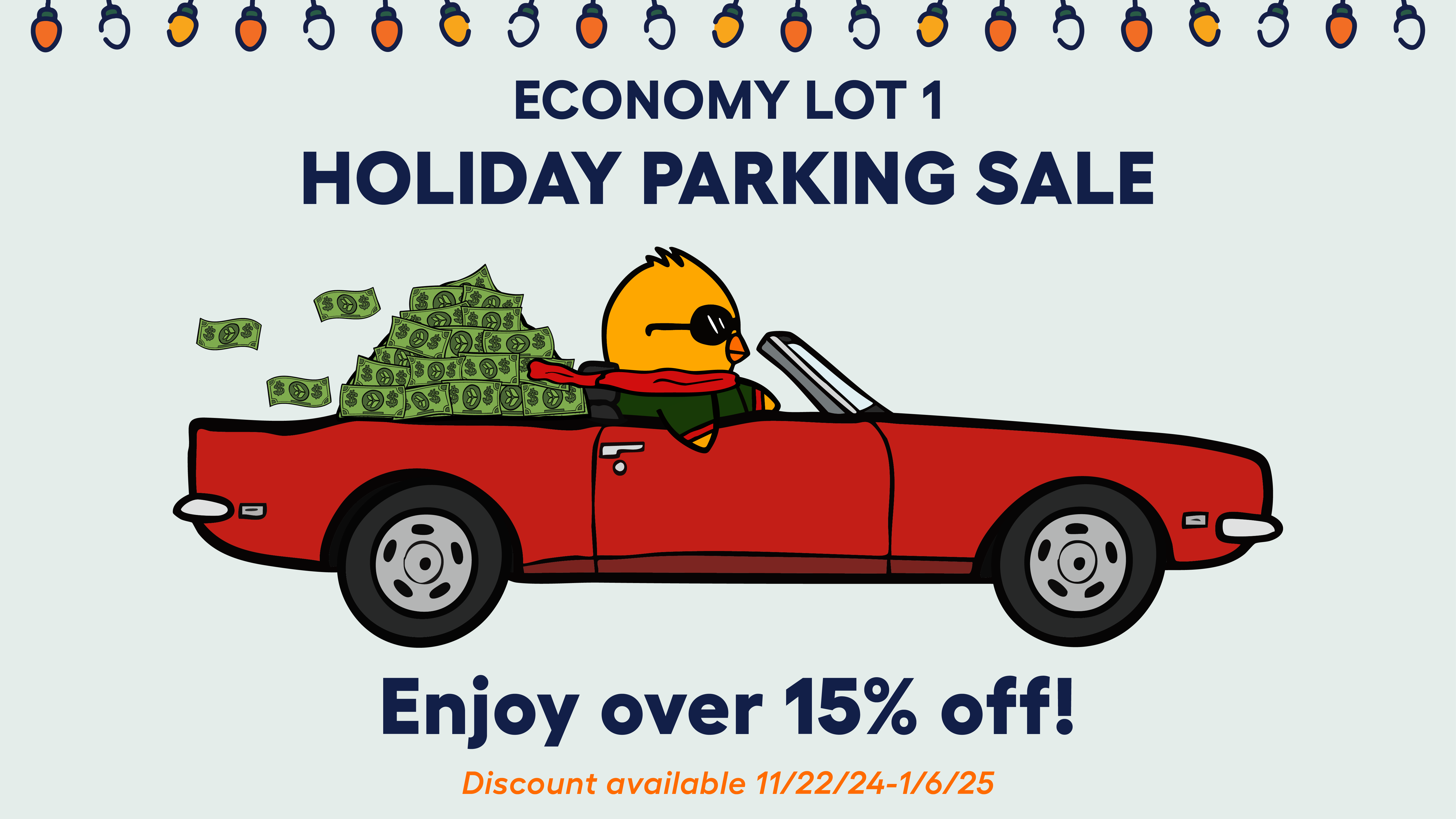 Holiday parking sale for economy lot 1