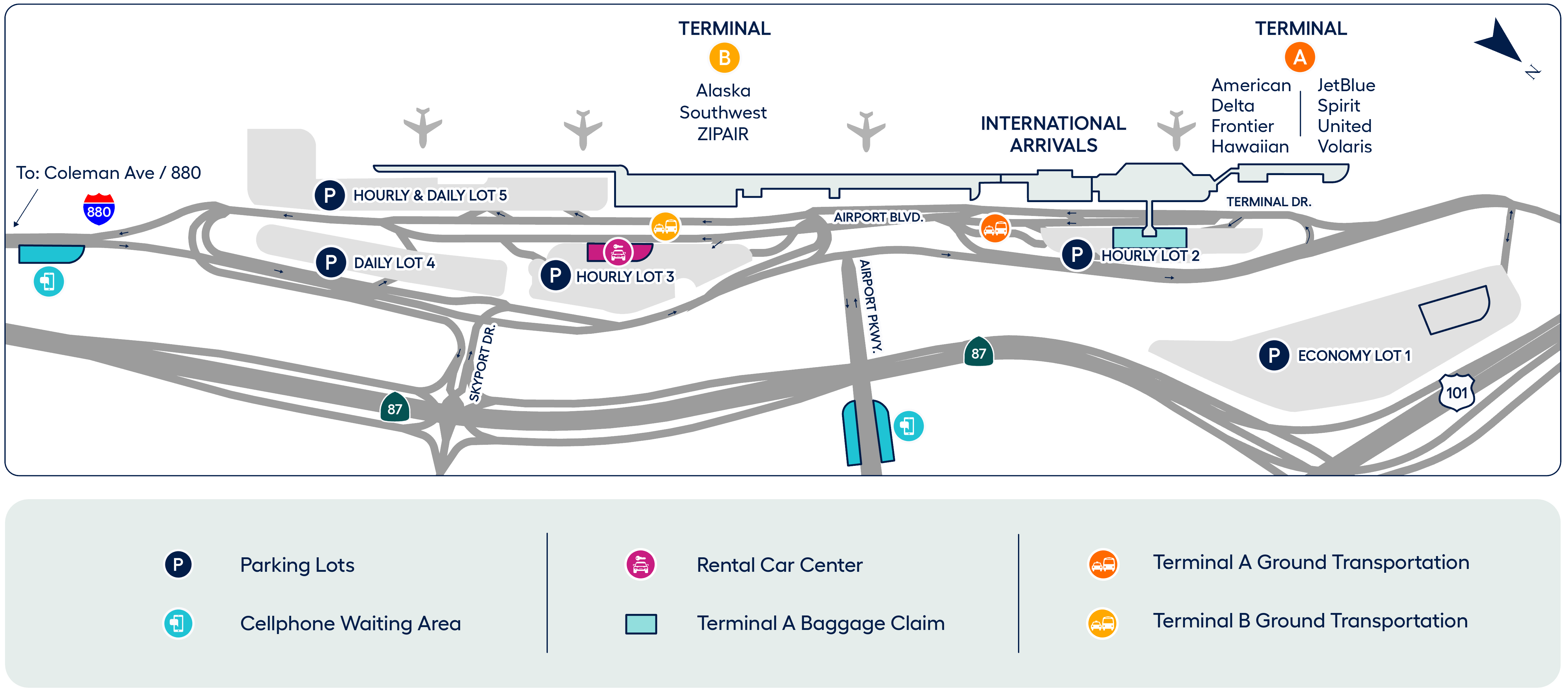 Overview map of SJC